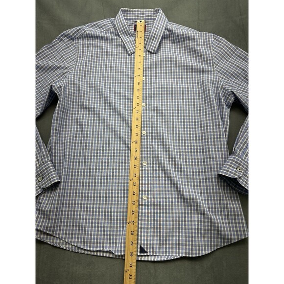 UNTUCKit Durif Wrinkle Free Shirt Men's XXL Blue Check Button Up Long Sleeve - Picture 7 of 8